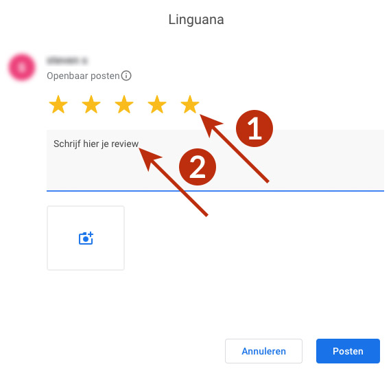 Google Review plaatsen - geef beoordeling