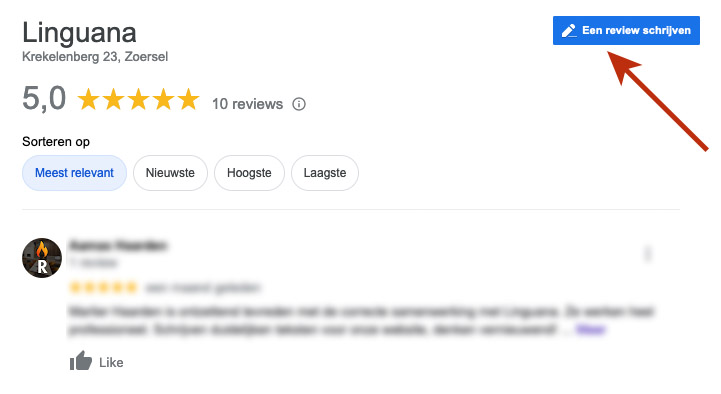 Google Review plaatsen - review schrijven