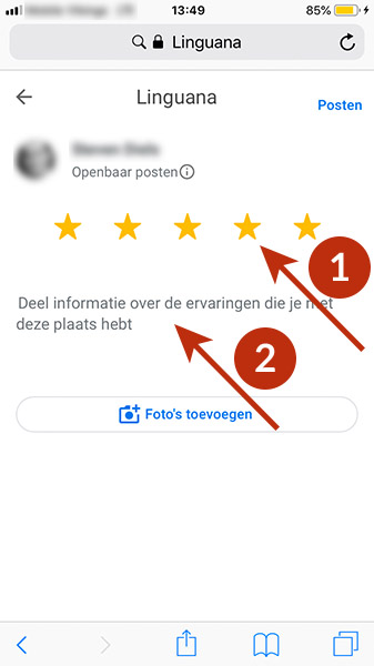 Google Review plaatsen - geef beoordeling