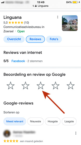 Google Review plaatsen - review schrijven